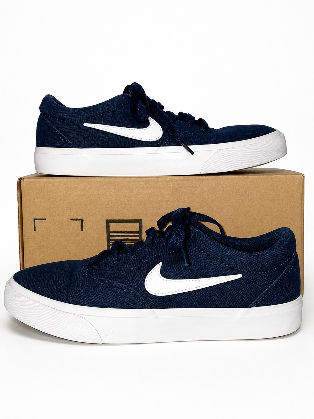 Nike SB Charge Canvas Skateboard Shoes Navy Men's Size 8.5